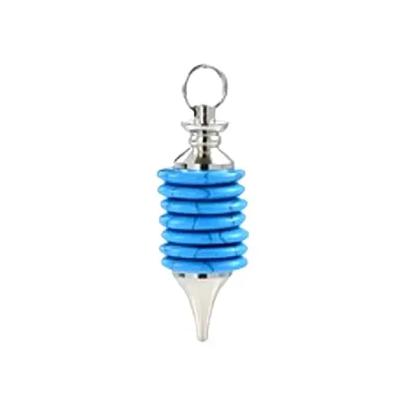 Natural Gemstone Turquoise Tumble layered Stone Energy Generator Healing Pendulum pendants & necklace