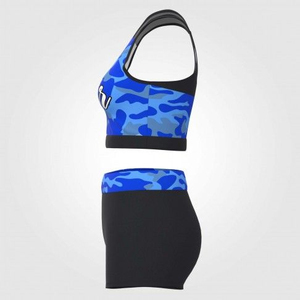 2025 süblimasyon amigo formaları Cheer kısa ve arka OEM hizmeti mevcut delik ile destekli sporcu sütyeni - Product Image 3