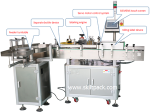 स्किल्ट इलेक्ट्रिक ऑटो-बोतलों के डिब्बे में लेबलिंग मशीन गोल ग्लास लेबेलर प्लास्टिक की बोतल लेबेलर - Product Image 2