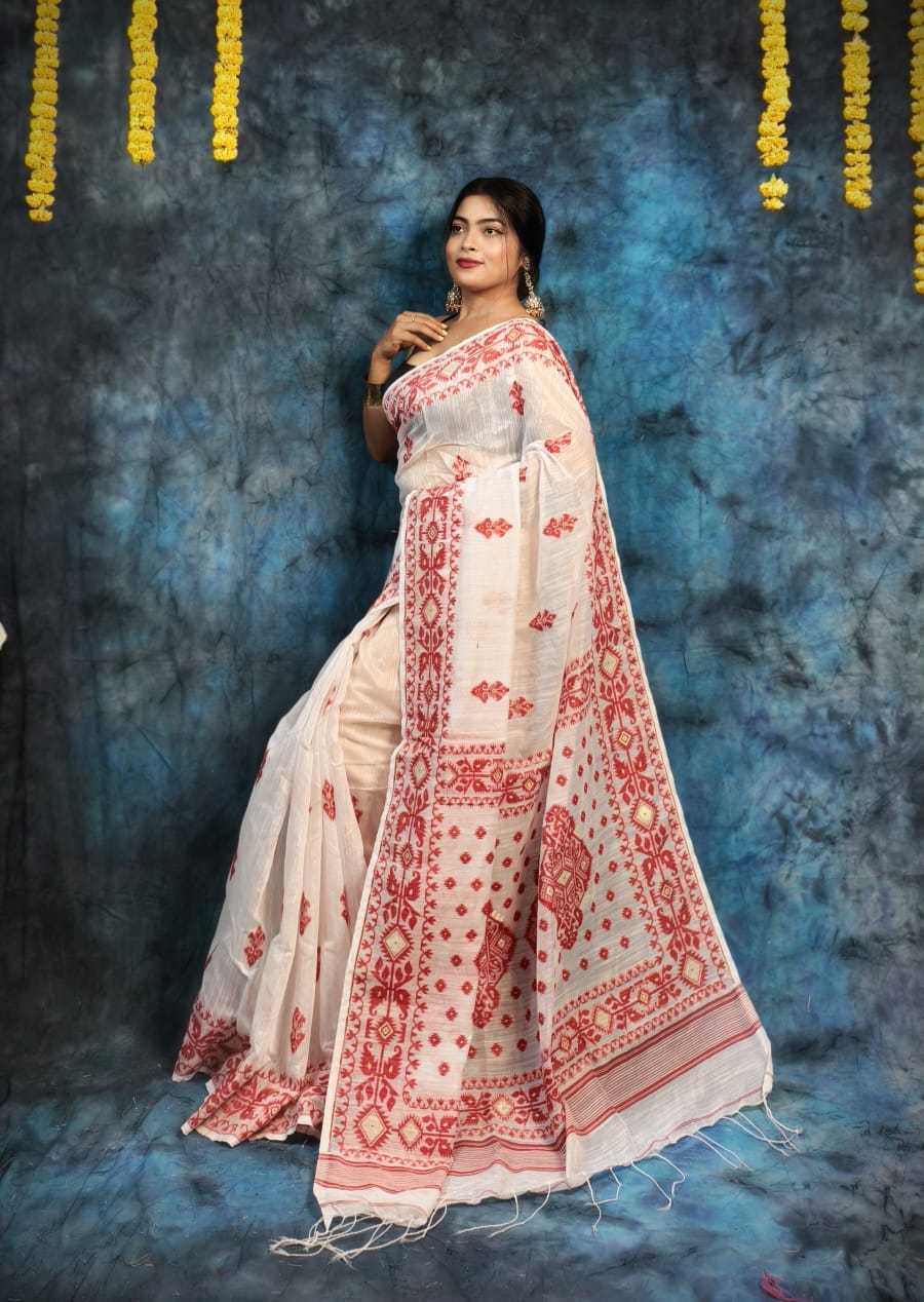 white with red patterns