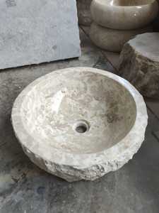 批发现代设计灰色大理石浴室梳妆台天然石碗水槽30-35x 15厘米酒店高级抛光洗手盆 - Product Image 6
