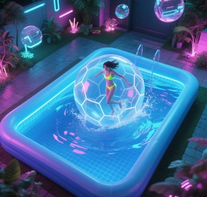 Ticari açık aqua zorbing topu şişme hamster yüzme havuzu oyuncaklar mavi aqua duvar topu