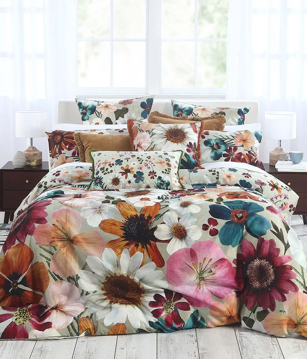 Set selimut penutup bahan Premium: warna berani dan pola mengalir pada kain bernapas eksportir tekstil rumah