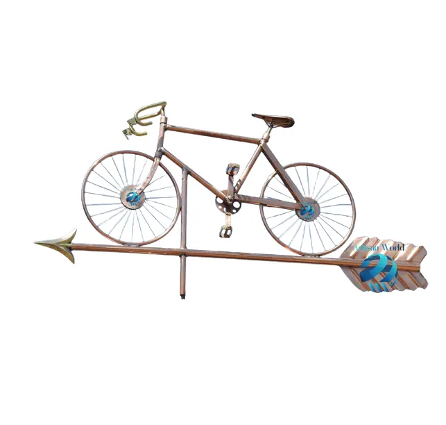 Bicicleta moderna en flecha Weathervanes Pieza llamativa Agregar aspecto clásico para su hogar Decoración de jardín en la azotea al aire libre