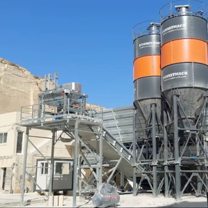 יעילות גבוהה 100 m3/h סוג יבש בטון הבלילה מפעל בנייה חשמלי רטוב/יבש עם משאבה ומצב מנוע