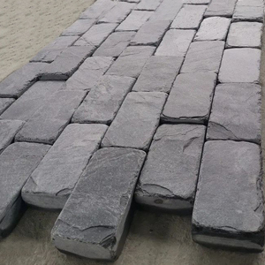 正宗天然石板鹅卵石耐用车道设置乡村花园立方体石材户外路面砌块分体式铺路机