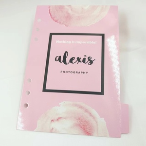 Personalizado A5 Divisor Planificador Cuadernos Accesorio 6 Agujeros Carpeta Índice Papel personalizado impreso papel índice divisor