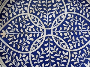 Özelleştirilmiş el yapımı yuvarlak kemik kakma hizmet tepsi - Product Image 4