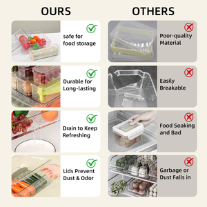 Organizador Apilable de Nevera con Tapa, Contenedor de Almacenamiento sin BPA para Alimentos, Frutas, Verduras, PP - Product Image 5