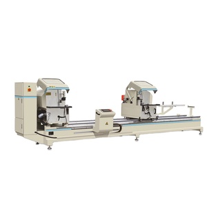 Çekirdek Motor ve PLC bileşenleri içeren UPVC CNC pencereler ve kapılar işleme için çift kafa gönye alüminyum kesici testere makinesi - Product Image 1