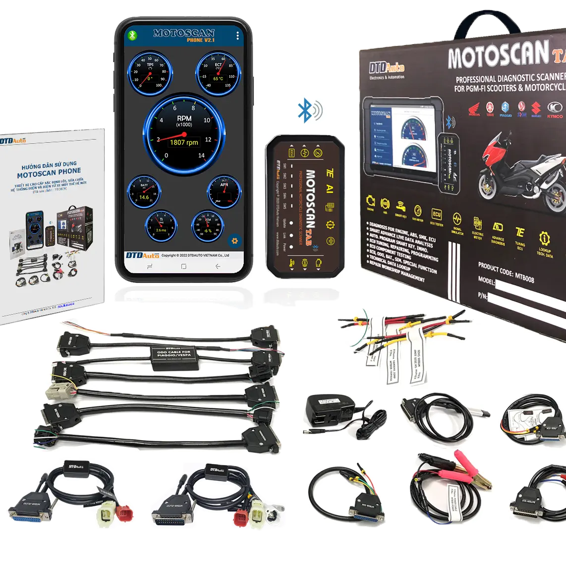 DTDAUTO MOTOSCAN PHONE - Smart Device to Diagnose Faults, Support to test SCU Operation of Manufacturers HONDA, YAMAHA, SUZUKI: