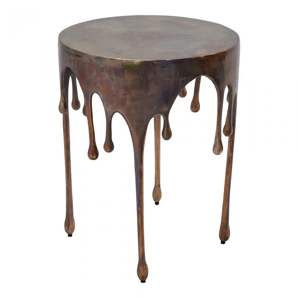 Vente en gros Mini petite table basse d'appoint ronde de luxe moderne haut de gamme en travertin et marbre pour le salon