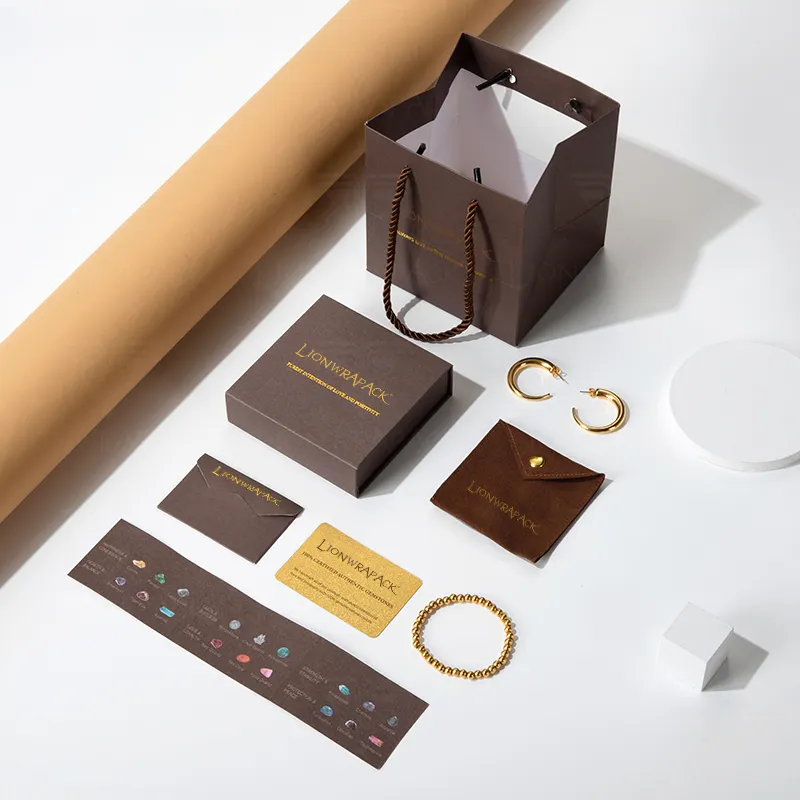 Lionwrack-Schmuckpapierbox-Set mit individuellem Logo: umweltfreundliche Verpackung für Halsketten, Ringe, Ohrringe und Geschenke