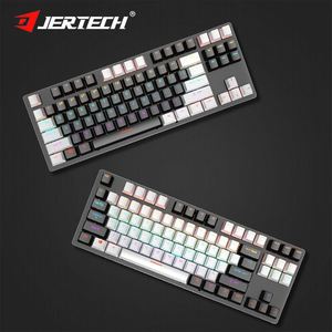 LEAVEN K550 siyah beyaz klavye ile 104 tuşları kırmızı eksen Pbt Pc bilgisayar oyun Usb kablolu ışık Led oyun mekanik klavye - Product Image 6