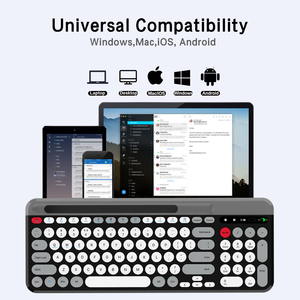 IGH calidad 98 Keys 2,4Hz Wireless 5.5.0 Keyboard omomputer eyeyboard Round eyeycap Multi evevices con Slot para Win/iOS/ndroid