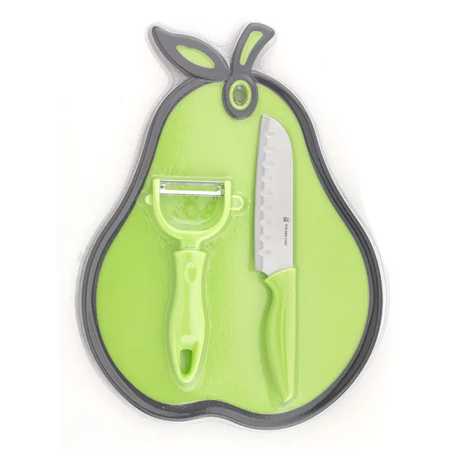 Promoción de herramientas de cocina S3, fruta/aguacate/tablero de forma linda, pelador y cuchillo, regalo de regalo, producto de valor