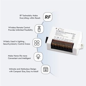Dual Channel 433 MHz <strong>Wireless</strong> <strong>Relay</strong> Remote <strong>Control</strong> Switch 10A RF Receiver 2 Transmitters Fixed Installation for Door Rollers - Product Image 6