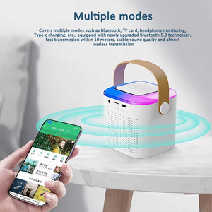Taşınabilir akıllı Karaoke mikrofonlu hoparlör kablosuz Stereo ses sistemi USB uzaktan kumanda - Product Image 6