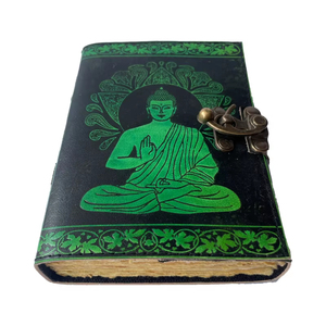 Handcraft Buddha Antique <strong>Scripts</strong> Embossed Front Cover Genuine Leather Note <strong>Book</strong> A5 Diary Customizable Journal Deckle Edge Papers - Product Image 1