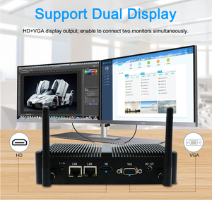 ミニPC Ubuntu 2204 Fanless I3 4010Y & I5 4200U 2LAN 2COM RS232 4USB3.0 HD-MI VGAデュアルディスプレイ米国/EUプラグマイクロコンピューター - Product Image 4