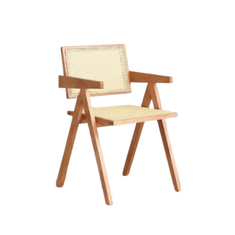 Chaises d'appoint en rotin Fauteuil de salle à manger en bois du milieu du siècle Chaises en bois confort rétro Chaise en bois personnalisée pour meubles de salle à manger