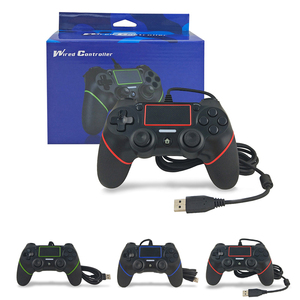 HONSON 3色PS4 1.5M有线控制器电脑无线控制器游戏手柄Ps4控制器和5带发光二极管的Ps4控制器