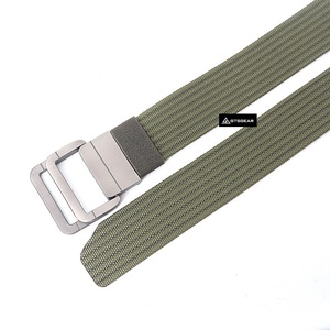 BLT31 C20 Canvas Belt Fábrica Duplo <span class=keywords><strong>Loop</strong></span> Fivela De <span class=keywords><strong>Metal</strong></span> Verde Tecido Nylon Homens Cinto Tático Cintura Elástica Ao Ar Livre Cinto