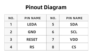 1.12 Inch TFT Display Module 8 Pins Connector 50x160 Driver IC Is GC9D01 4-Wire SPI <strong>Interface</strong> Monochrome TFT Display - Product Image 3