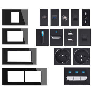 FR ab İngiltere tipi priz TV ağ SA soket tipi C USB 1 2 3 4 Gang 2 yollu Push Reset düğmesi anahtarı cam Panel DIY ücretsiz kombinasyonu - Product Image 6