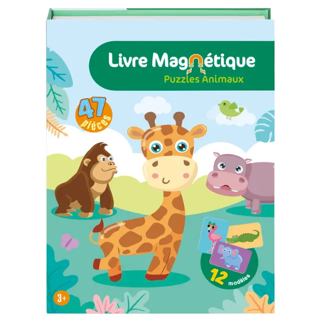 Magnetic book with wild animals for children educational game