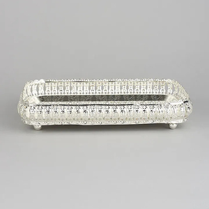 德国银色长方形造型设计师花式金属托盘 - Product Image 1