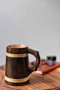 热卖木制啤酒超大陶瓷杯水杯办公室茶杯带定制手柄咖啡杯圣诞节
