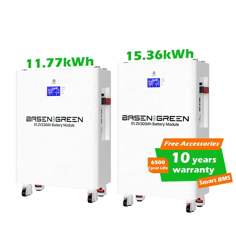 48V Wall-Mounted Home 100Ah 280Ah 300Ah Lifepo4 Battery Pack 51.2V 5Kwh 10Kw 15kwh solar energy storage battery