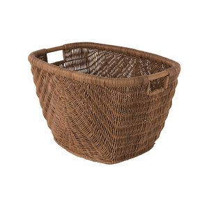 AK黄铜大容量矩形木篮，藤制设计，天然木质颜色，用于厨具/餐具