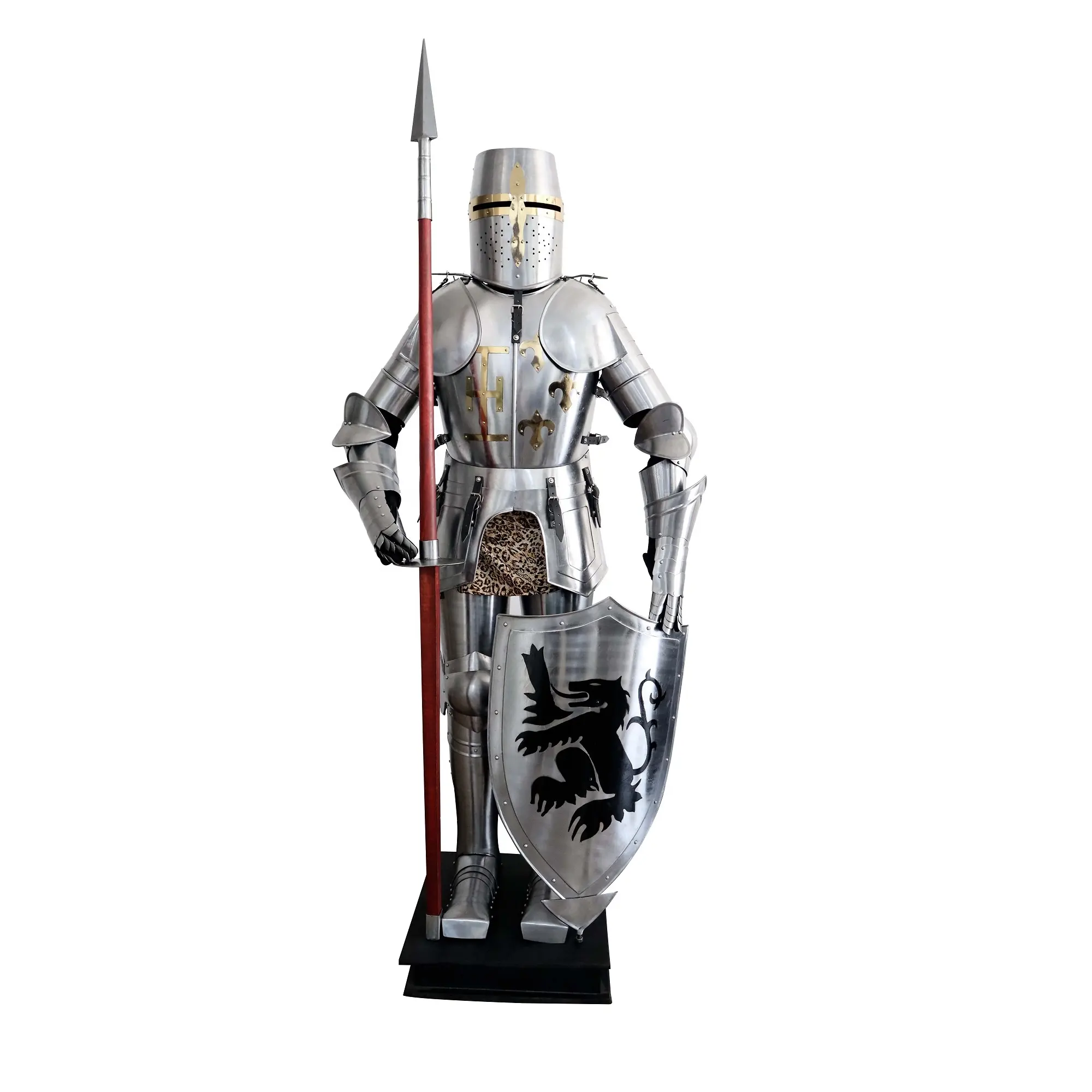 Ksatria Medieval Setelan Templar Baju Besi Dapat Dipakai Kostum Pertempuran Prajurit Crusader Setelan Prajurit Crusader Setelan Baju Besi untuk Hadiah