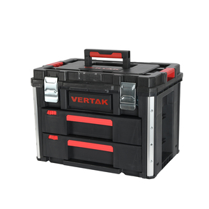 Vertak两抽屉工具箱，用于小零件和电动工具附件重型双抽屉工具组织器