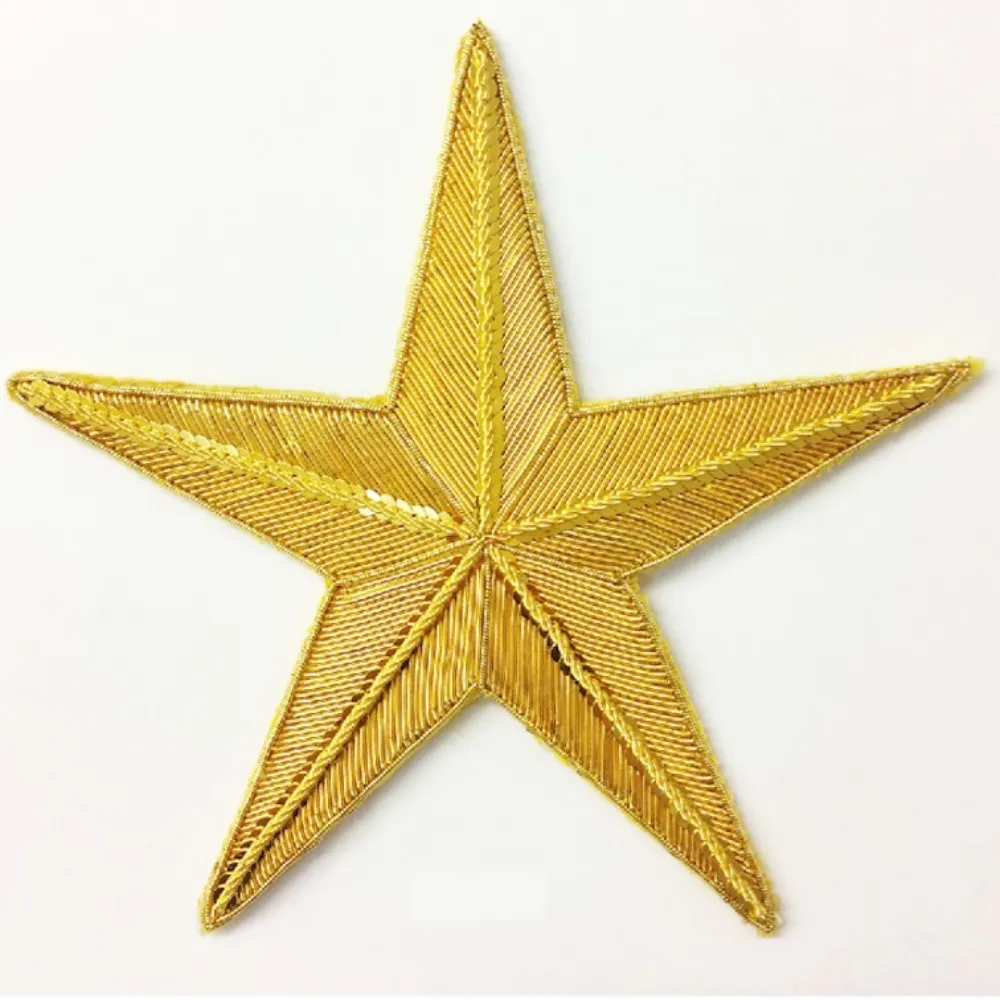 Estrella de lingotes de Navidad en los precios más bajos Decoración Bordado a mano Goldwork Zari Nakshi Pearl Bullion Wire Made