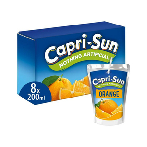 Capri Sun No Added Sugar Orange <strong>Juice</strong> 200ml <strong>100</strong>% <strong>Juice</strong> Capri Sun Jungle 40 X 200ml - Product Image 1