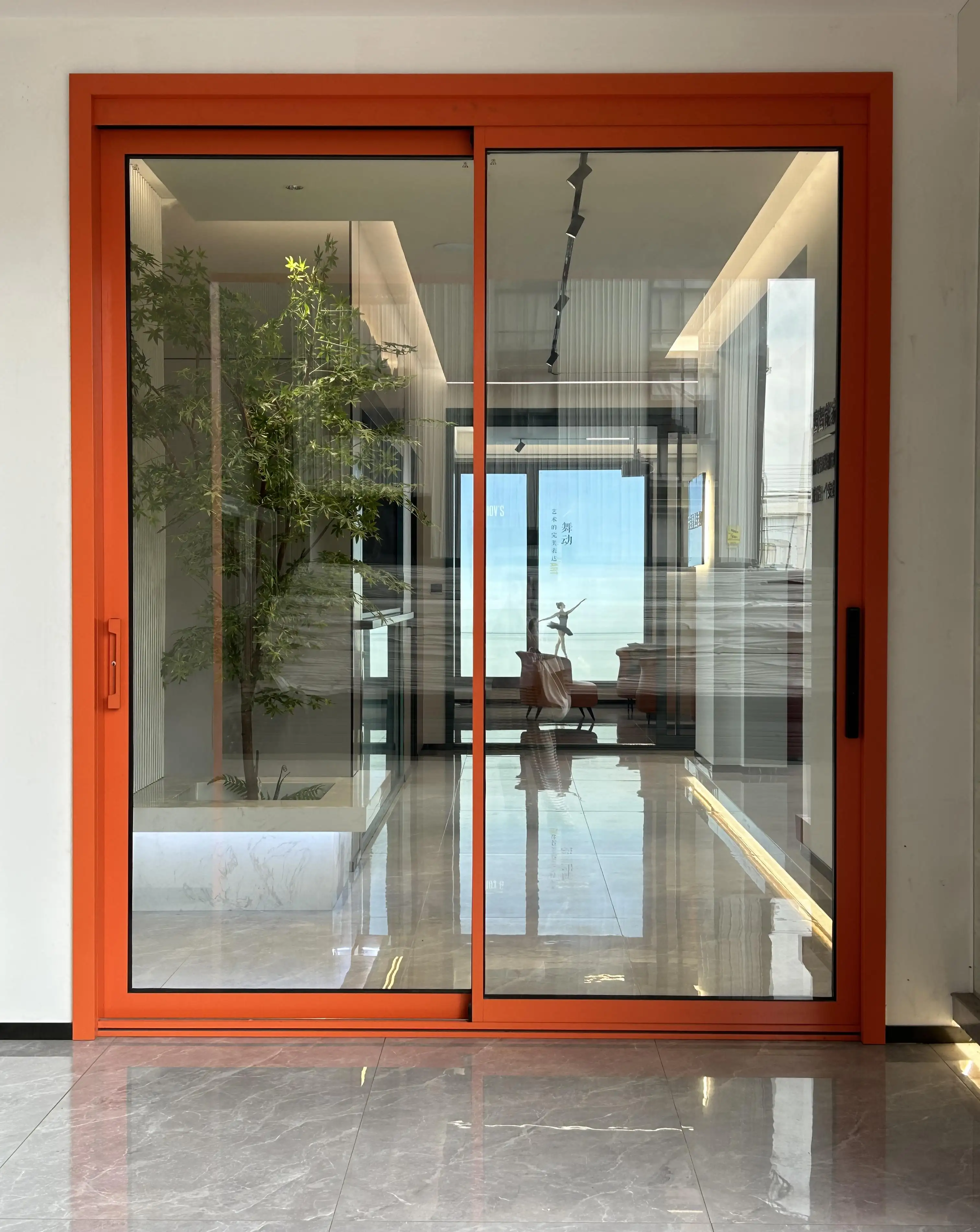 Automatic Sliding Door Windproof Sound Insulation Aluminum Glass Modern Sliding Door Aluminum Alloy Sliding Door