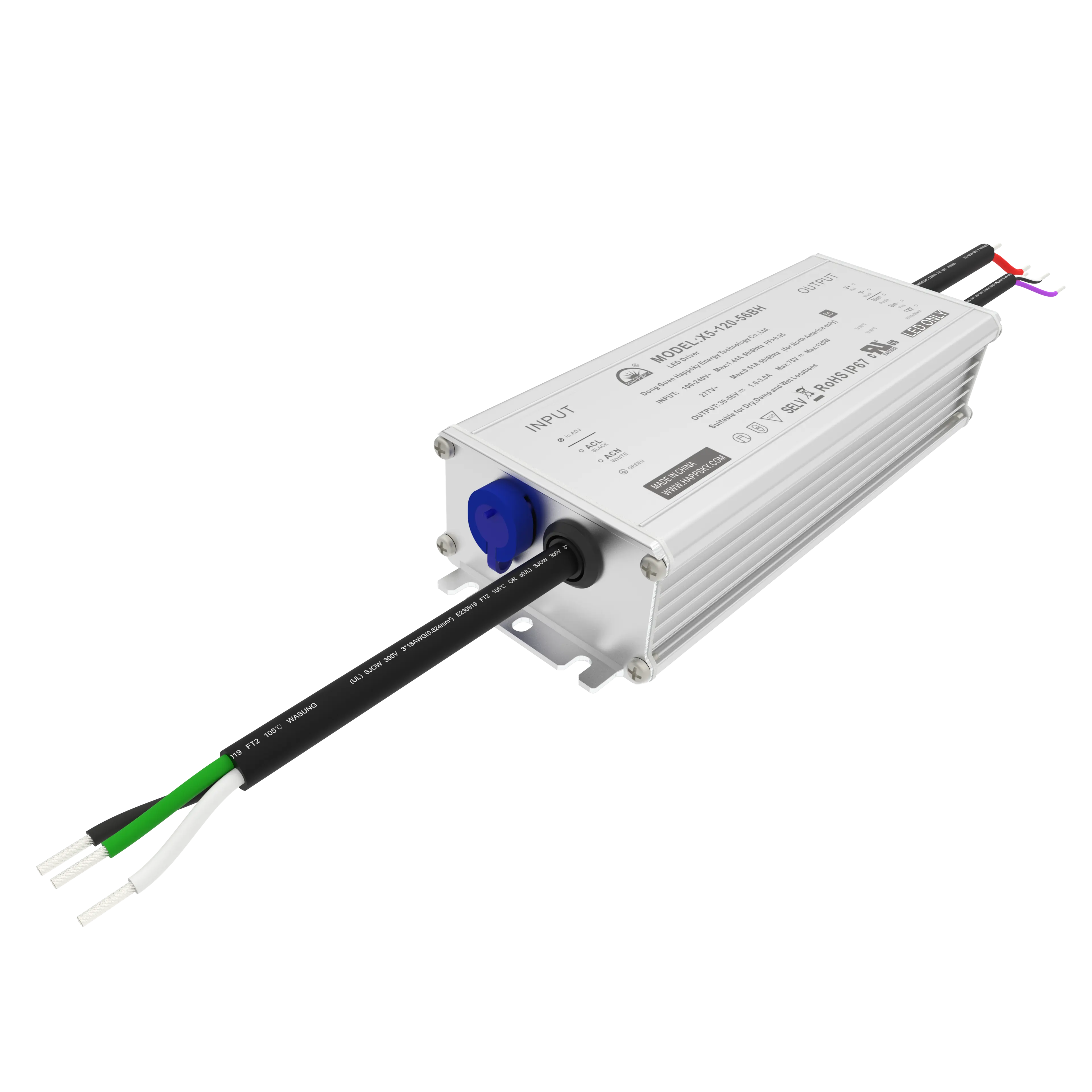 120W Led Driver Constante Stroom 30-56V 70-120V 70-150V Flikkerende Waterdichte Ip67 Led Driver Voeding