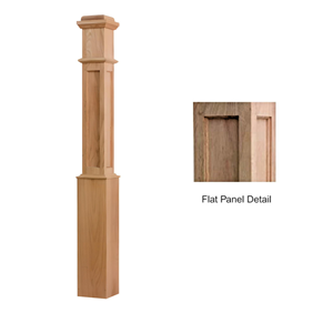 EFS Viet Nam Factory EFS-4091FP Hard Maple Hardwood Box Newel Post Flat Panel Detail Premium Quality For Any Staircase