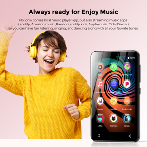 เครื่องเล่นเพลงแอนดรอยด์4.0แบบพกพาหน้าจอสัมผัสความละเอียด MP4 MP3วิทยุเอฟเอ็ม WAV/FLAC ดาวน์โหลดเพลงรองรับ e-book APE สำหรับใช้ในรถยนต์ - Product Image 2