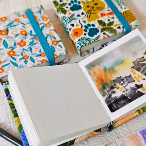 LABON Mini diario ad acquerello 100% cotone fatto a mano Sketchbook Art Notebook regalo creativo per diario portatile
