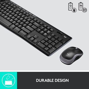 罗技MK270黑色无线键盘鼠标组合，适用于Windows 2.4 GHz紧凑型鼠标，带8个多媒体快捷键电脑笔记本电脑 - Product Image 5