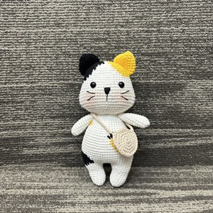 热卖定制猫钩针娃娃钩针可爱毛绒动物玩具返校礼物生日礼物猫Amigurumi