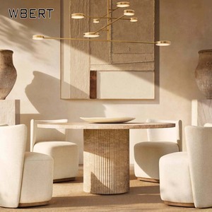 Wbert אמריקאי יוקרה 1rh ריהוט עץ מלא מותאם אישית מתכת שולחן אוכל שולחן סט רהיטים ושולחן תה אחד-stop עיצוב