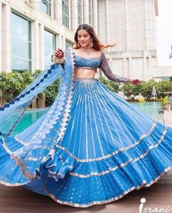 ผ้าไหมเนยสำหรับผู้หญิง lahenga choli ชุดสำหรับงานแต่งงาน - Product Image 1