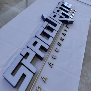 <strong>LED</strong> Channel Letter Outdoor Front Illuminated Sign Custom Shopfront Outdoor <strong>LED</strong> Face-lit Signage Light up Stainless Steel Sign - Product Image 5
