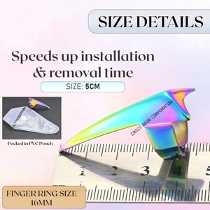 Toptan özel Logo dikiş örgü parmak aracı kesit yüzük için örgü saç peruk dokuma kıvırma şekillendirici olmayan keskin ucu - Product Image 5