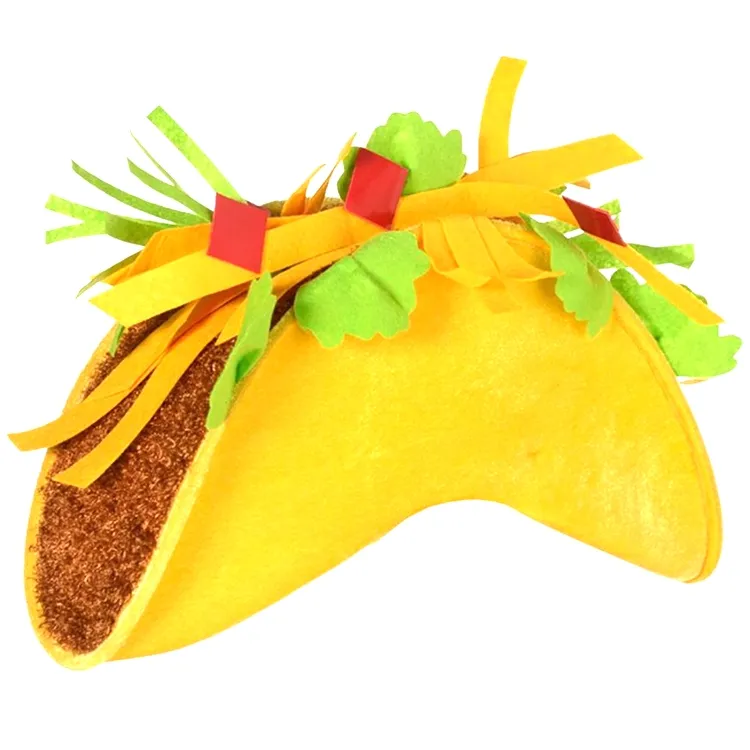 Haiwin kostum makanan Fiesta, topi Taco untuk cincin De Mayo Halloween